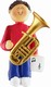 Male Musician Tuba Ornament (Brown Hair)